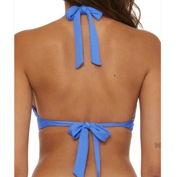 NWT! Becca Modern Edge Halter Swimsuit Top in Cornflower - Size Small - Picture 5 of 9